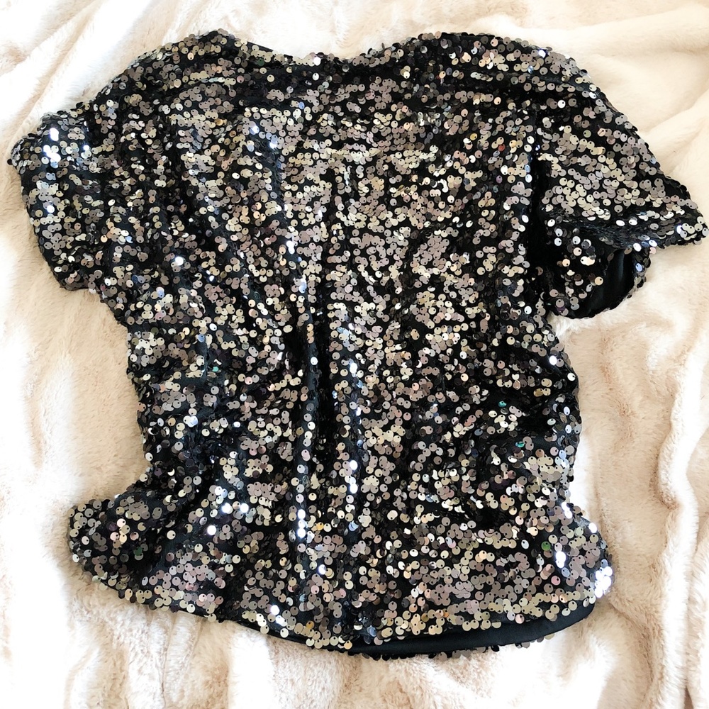 H&M Black Sequin Top